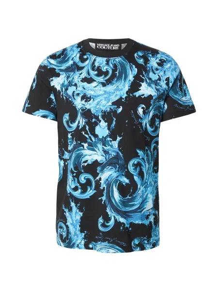 Versace Jeans Couture Tricou albastru neon negru