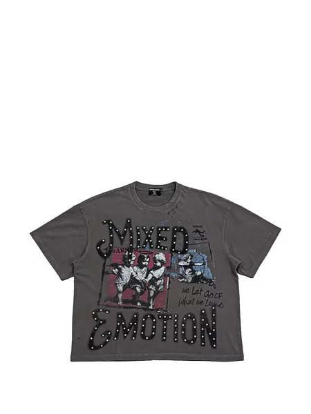 Tricou Mixed Emotion cu imagine gri