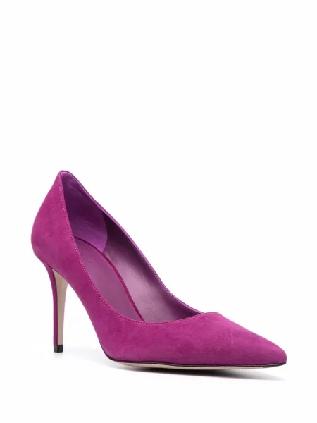 Pantofi cu toc Le Silla din piele de căprioară violet