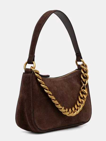 Geanta hobo Twinset din piele maro