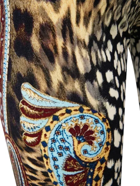 Legginsy Camilla z nadrukiem brązowe