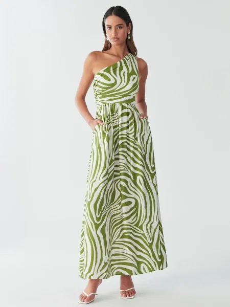 BWLDR Rochie LEYLA oliv / natural alb
