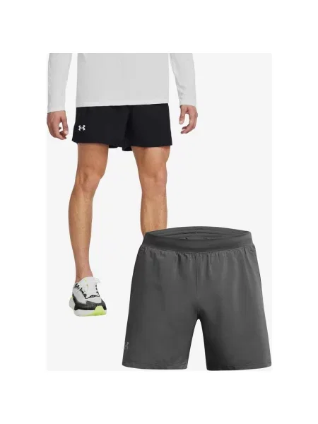 Zestaw szorty Under Armour Launch 5" szary 2 sztuki S czarny