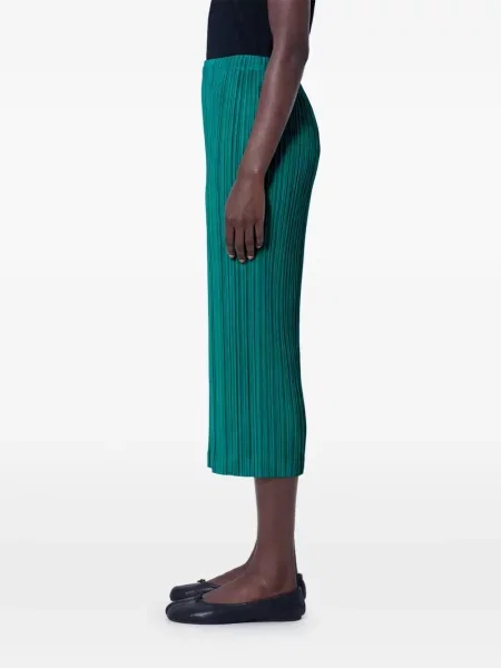 Fustă midi Pleats Please Issey Miyake verde