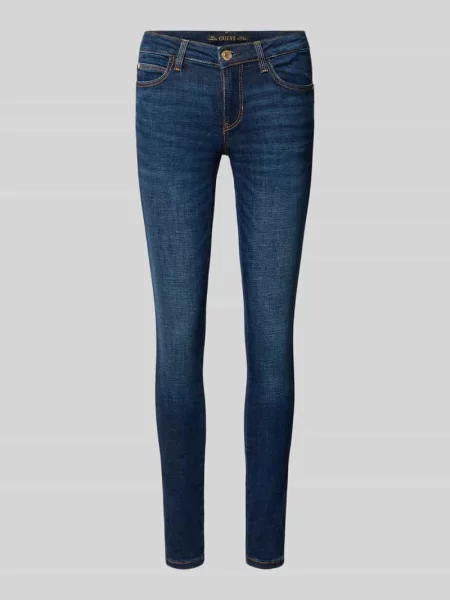 Jeansy o kroju slim fit z mieszanki bawełny model Curve' Guess granatowe