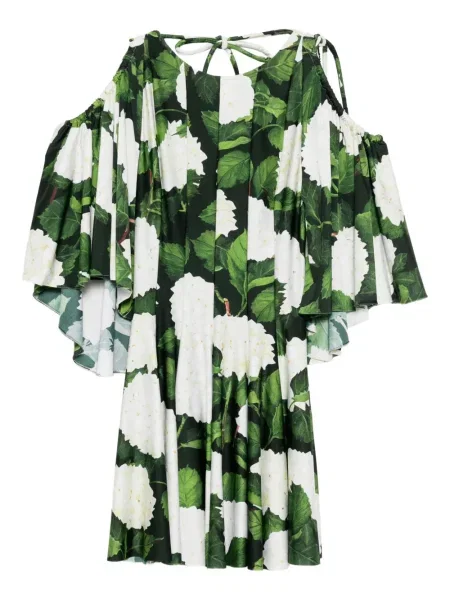 Mała sukienka mini Oscar De La Renta w kwiatki garniturowa czarna