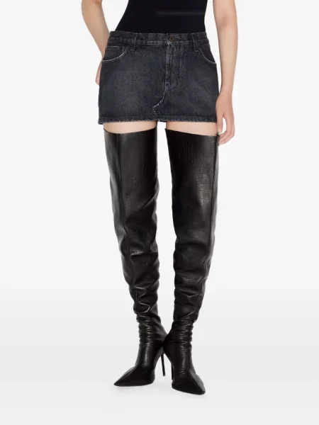 Fustă din denim Jean Paul Gaultier negru