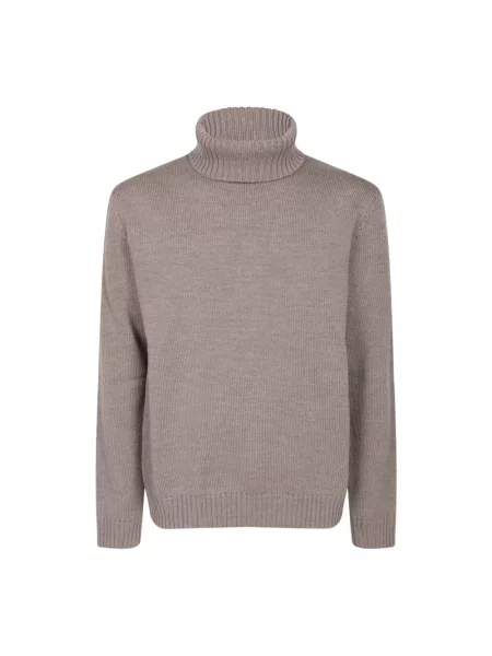Sweter z golfem Incotex wełniany do golfa beżowy