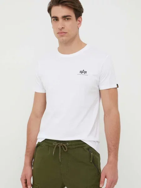 Tričko Alpha Industries Basic Small Logo T-shirt white bílé