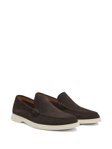 Pantofi loafer Boss din piele de căprioară maro