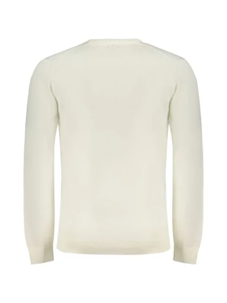 Lung pulover Norwegian Rain cu autograf alb