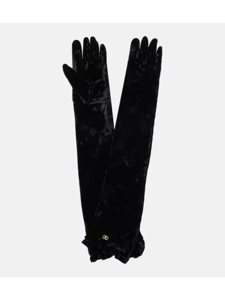 Mănuși Valentino de catifea negru