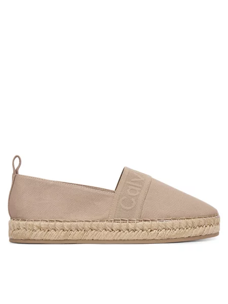 Calvin Klein Espadryle Logo Webbing beżowy