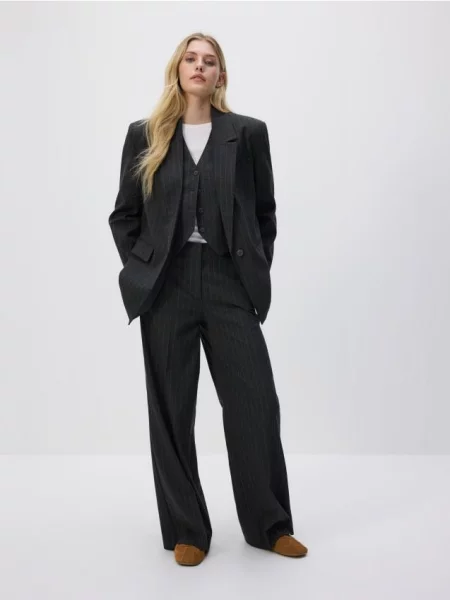 Reserved Штани зі стрілками темно-сірий сірі