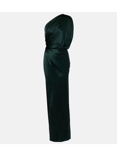 Rochie The Sei din satin drapată verde