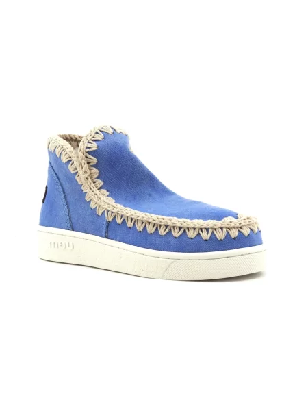 Buty do kostki Mou skórzane niebieskie