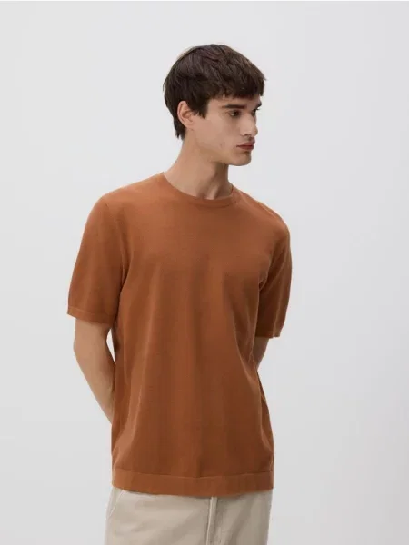 Reserved Pulover cu mâneci scurte arămiu