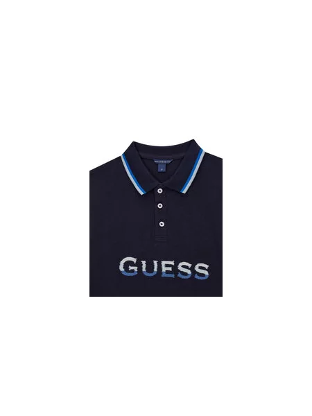 Guess Polo majica Mornarsko Relaxed Fit modra