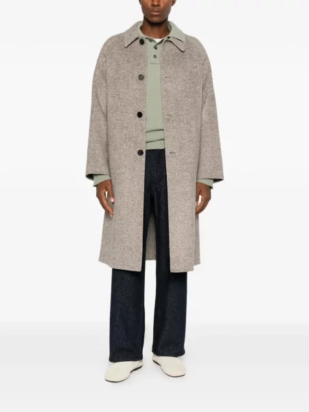 Palton Amaranto cu model herringbone