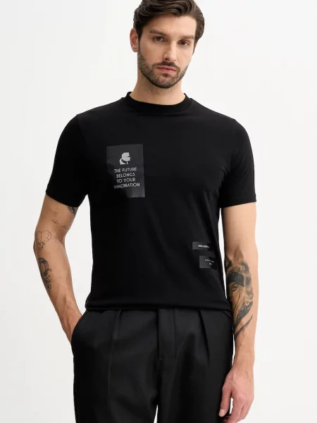 Karl Lagerfeld tricou cu imprimeu negru