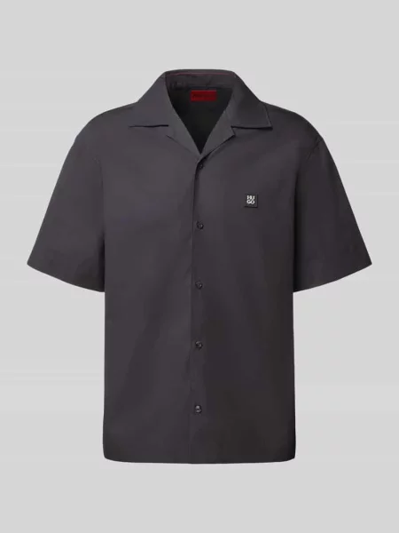 Koszula casualowa o kroju oversized z czystej bawełny model ‘ESPINO’ Hugo czarna