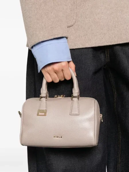 Geantă shopper Furla din piele gri