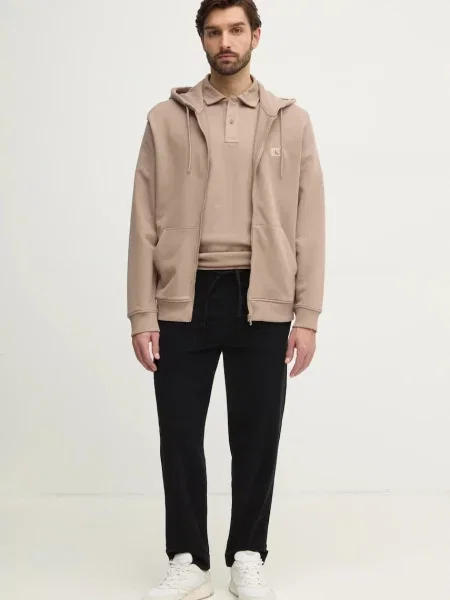 Polo majica Calvin Klein Jeans bež