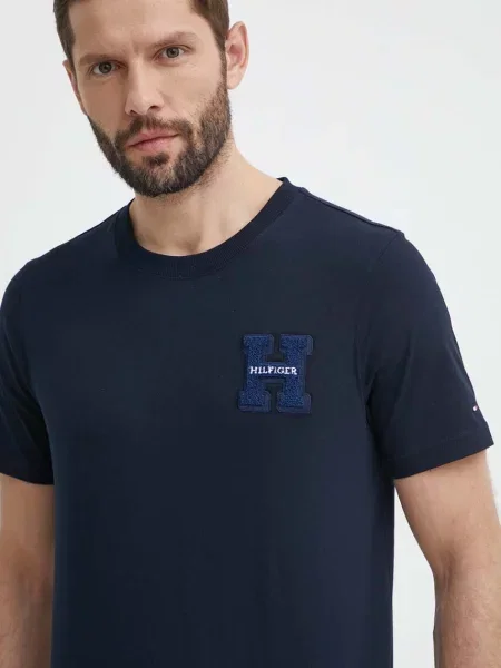T-shirt z naszywką z logo Tommy Hilfiger granatowa