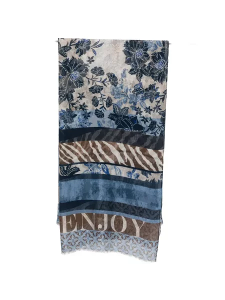 Fular Betty Barclay cu model floral cu imagine albastru