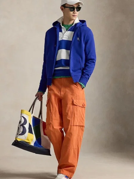 Bluza z kapturem Polo Ralph Lauren z kapturem niebieska