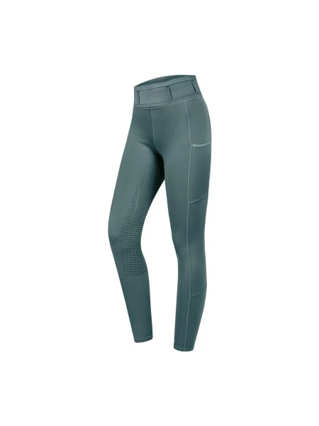 Dziewczęce legginsy jeździeckie z pełną przyczepnością ELT Ella Glam zielone