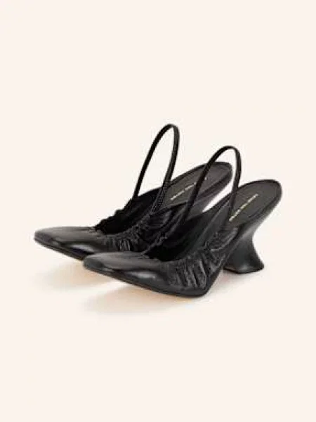 Lodičky Dries Van Noten s otevřenou patou černé