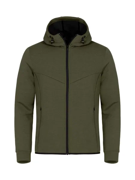 Clique Hayden kurtka z kapturem z miękkiego materiału air-layer – Fog green zielona