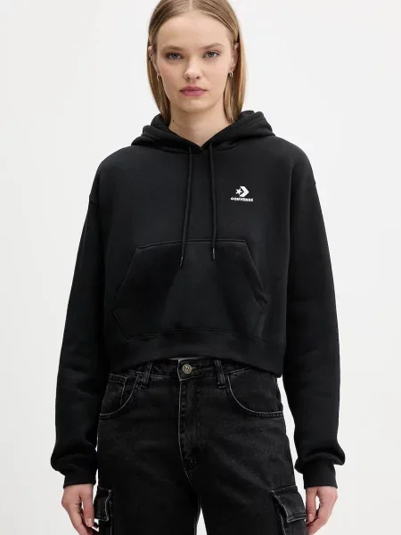 Pulover Converse s kapuco črna