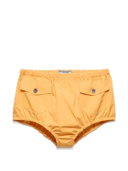 Pantaloni scurți Prada din poplin galben