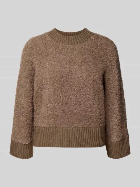 Sweter z dzianiny z prążkowanymi wykończeniami model ‘Pennan’ Opus