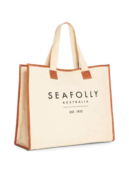 Geantă de plajă Seafolly din piele cu imagine