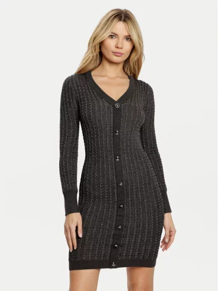 Pletena obleka Guess siva