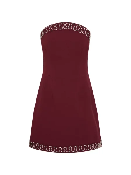 Rochie Rebecca Vallance cu mărgele fără bretele roșu