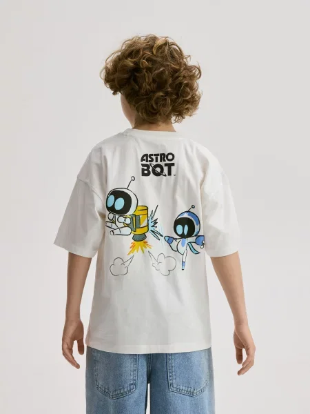 Reserved Tričko Astro Bot krémová