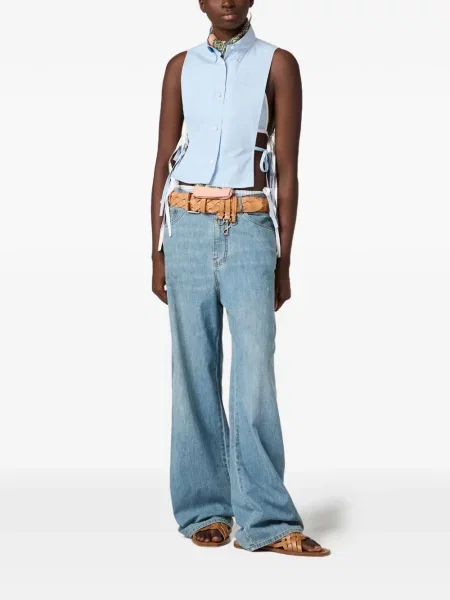 Pantaloni Miu Miu albastru