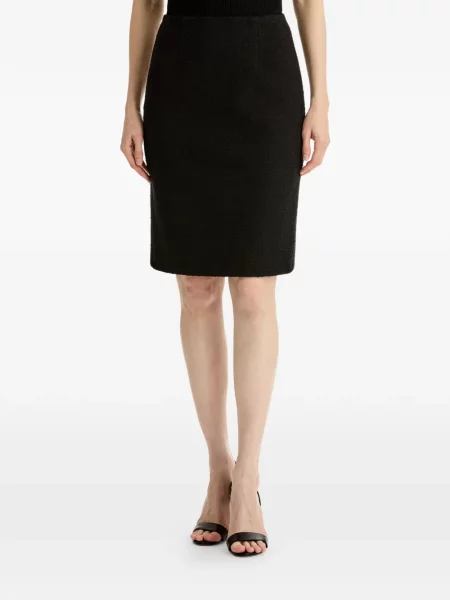 Fusta mini Oscar De La Renta din tweed negru