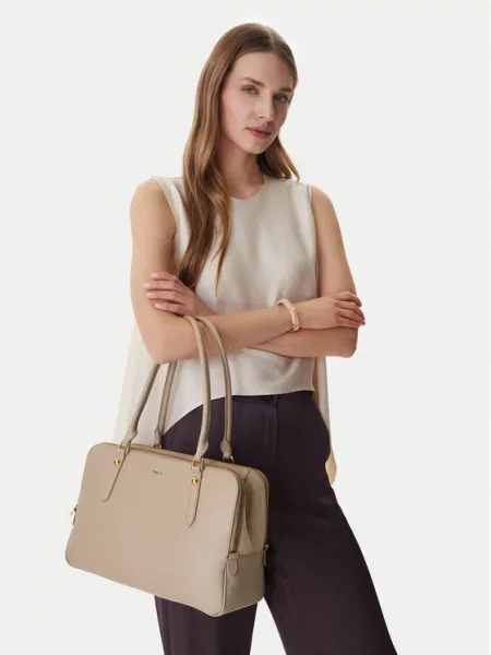 Torebka Furla skórzana beżowa
