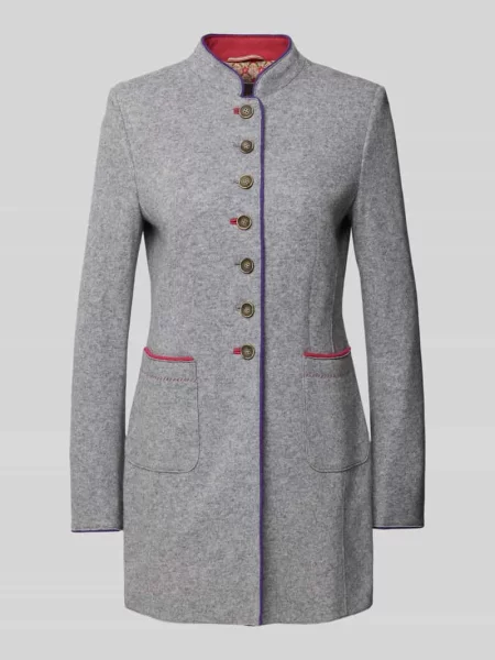 Długi żakiet o kroju regular fit z mieszanki wełny White Label