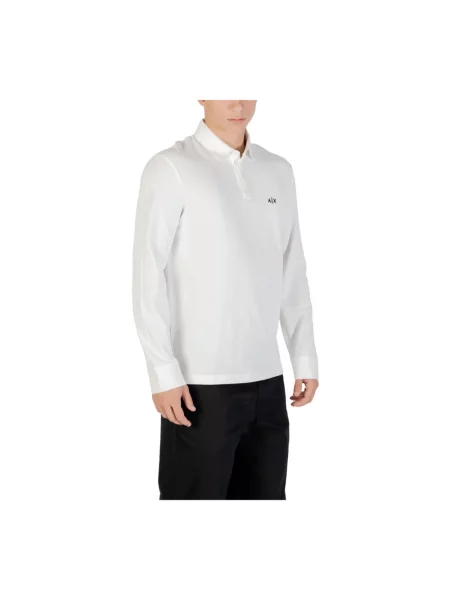 Koszulka polo Armani Exchange z długim rękawem biała