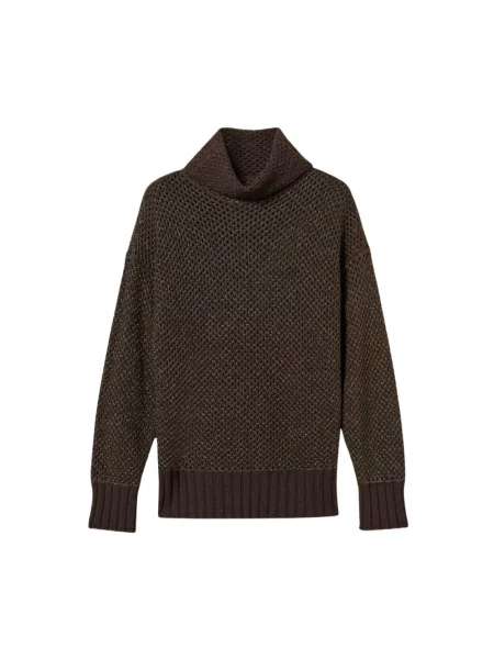 Sweter z golfem Twinset do golfa brązowy