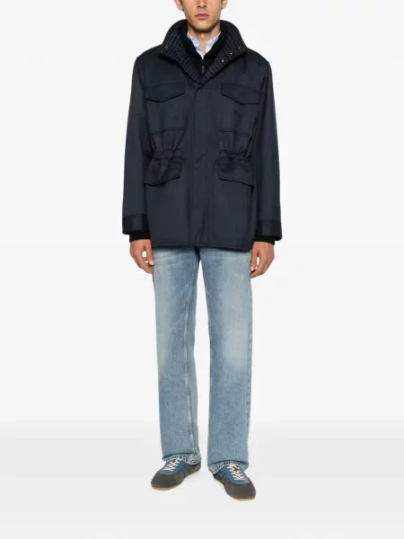 Palton Brioni din piele albastru
