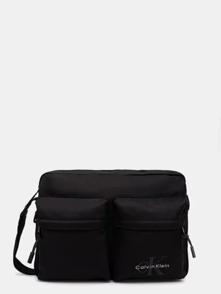 Geantă crossover Calvin Klein Bolt Laptop Flight Bag Negru alb