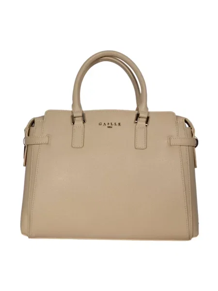 Torebka Gaëlle Paris na ramiączkach ze skóry ekologicznej beżowa