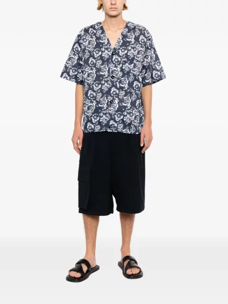 Cămașă Kiton cu model floral cu imagine albastru